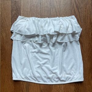 American Eagle Outfitters Cream Ruffled Top